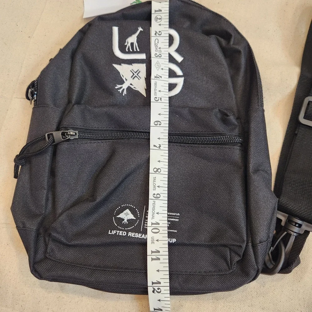 New LRG Lifted Research Group Lifecycle Sling Bag Black Crossbody Pack
